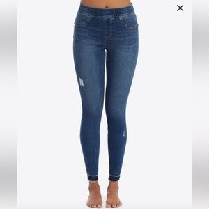 SPANX DISTRESSED SKINNY JEANS #20203R Medium Wash Size M